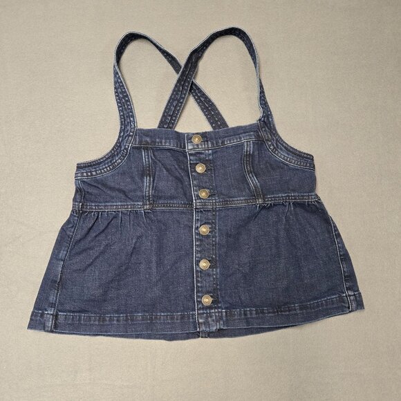 American Eagle Womens Denim Button-Up Tank Top With Crossback Straps Size M - Picture 2 of 10